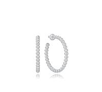 Pendientes Viceroy Mujer 14319E01000 - Aros Abiertos Grandes de Acero Chapado en Plata 999 con Diseño de Bolas, 3.5 cm, Colección Laura Escanes