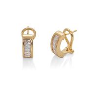 Pendientes Vidal & Vidal colección Essentials acabados en oro de 18Kt omega con circonitas