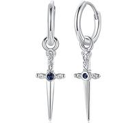 Pendientes Vikingos para Hombre, Pendientes Espada Plata de Ley 925, Pendientes Cruz Vikingos para Hombre Mujeres, Cruz Espada Pendientes