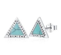 Pendientes Vikingos para Hombres, Pendiente Turquesa de plata de ley 925 y Pendiente con tachuela góticos punk hipoalergénico, Regalos de joyería para hombre y mujer