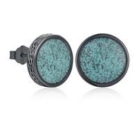 Pendientes Vikingos, Pendiente turquesa de plata de ley 925 y Pendient con Tachuela góticos punk negros hipoalergénico, Regalos de joyería para hombre y mujer