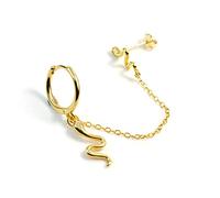 Pendientes WaQiH chapados en 18k con Forma de Serpiente para Mujer, Pendientes pequeños con Piercing, joyería