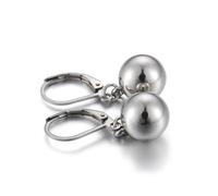 Pendientes XL para mujer, pendientes para mujer, colgantes de moda con colgante de bola de acero inoxidable, Acero inoxidable, No es una piedra preciosa