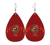 Pendientes Year Of The Snake 2025 Happy Chinese New Year 2025 Aretes Colgantes Moda Pendientescolgantes Vintage Pendientesde Piel Sintética Para Fiesta Varias Ocasiones De Fiesta Mujeres