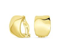 Pendientesclip Cúpula Martillado Geométricos Para Mujer Orejas No Agujereadas Latón Pulido Oro 14K