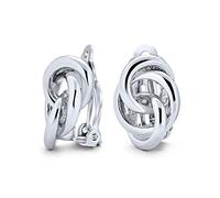 Pendientesclip De Cuerda Entrelazada Nudo De Amor Para Mujer Orejas No Agujereadas Latón Pulido Oro Plateado 14K