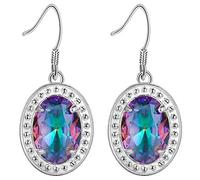 Pendimiento de topacio mystic clásico arándano 925 pendientes para mujeres regalo de compromiso de boda