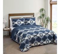 Pendleton 29849 Moonlit Mesa - Juego de cubrecama de algodón Suave, decoración rústica del hogar, Juego de Colcha de Lujo, Acogedor y Ligero, Juego de Fundas de Almohada, King, Color Azul Marino