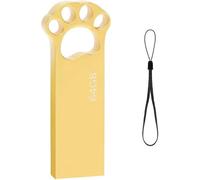 Pendrive 64GB, Linda Forma de Garra de Gato Memoria USB 64 GB Mini Pen Drive USB 2.0 Memoria Flash 64GB para Computadoras, Tabletas Almacenamiento de Datos Externo (Oro)