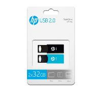 PENDRIVE HP 32GB USB2.0 V212/TWIN NEGRO/AZUL PACK 2 UNIDADES