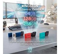 Kingston Technology DataTraveler 128GB USB3.2 Gen1 Exodia M (Negro + Rojo)