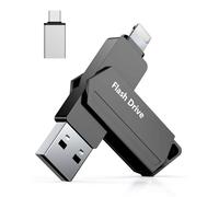 Pendrive para iPhone 256GB MFi Certified 3 en 1 Memoria USB 3.0 Lightning Memoria Externa Tipo C para iPhone/iPad/iOS/Android/Mac/PC - pendrive movil (Negro)