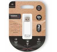 Pendrive TECH ONE TECH Basic 64GB USB 2.0 Blanco colgable 22g