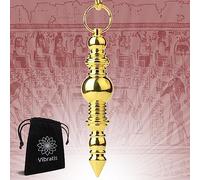 Péndulo Adivinatorio Egipcio de Radiestesia de Latón Dorado 22G | Péndulo Adivinatorio Testigo Magnetizador (Cuidado, Geobiología, Radiónica, Adivinatoria...)