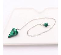 Péndulo cónico de piedra natural, péndulos cónicos, cadena de color plateado, 10