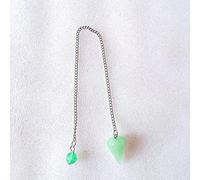 Péndulo cónico de piedra natural, péndulos cónicos, cadena de color plateado, C4