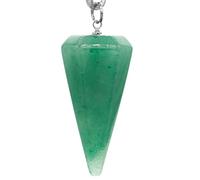 Péndulo de adivinación, piedra de aventurina, forma cónica, piedra de protección y enraizamiento [satisfecho o reembolsado]