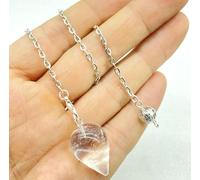 Péndulo de amatista de cristal de cuarzo de piedra natural con forma de gota de agua puntiaguda, péndulos para hacer joyas, 1 unidad, n.º 7