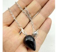 Péndulo de amatista de cristal de cuarzo de piedra natural con forma de gota de agua puntiaguda, péndulos para hacer joyas, 1 unidad, n.º 4