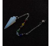 Péndulo de cadena para adivinación, cuentas de piedra natural, amatista, labradorita, howlita, colgante de cristal Reiki, radiestesia Wicca