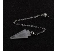 Péndulo de cadena para adivinación, cuentas de piedra natural, amatista, labradorita, howlita, colgante de cristal Reiki, radiestesia Wicca
