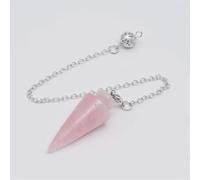 Péndulo de cadena para adivinación, cuentas de piedra natural, amatista, labradorita, howlita, colgante de cristal Reiki, radiestesia Wicca