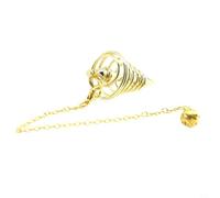 Péndulo de cono en espiral de metal de cobre para decoración del hogar y exploración espiritual, herramienta de adivinación fiable para todos los niveles de habilidad (dorado)
