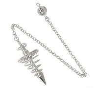 Péndulo de cono en espiral de metal de cobre para decoración del hogar y exploración espiritual, herramienta de adivinación fiable para todos los niveles de habilidad (plata)