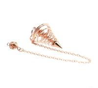 Péndulo de cono en espiral para adivinación y decoración del hogar, hecho de metal de cobre, adecuado para todos los niveles de habilidad (oro rosa)