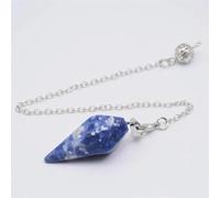 Péndulo de cuarzo de piedra natural para adivinación espiritual, péndulos de cristal, péndulos hexagonales puntiagudos, collar de joyería