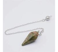 Péndulo de cuarzo de piedra natural para adivinación espiritual, péndulos de cristal, péndulos hexagonales puntiagudos, collar de joyería
