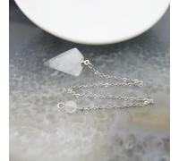 Péndulo de cuarzo natural Reiki, para radiestesia, cono de adivinación espiritual, péndulos de cuarzo de cristal, tamaño pequeño, joyería