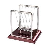 Péndulo de cuna de Newton, cuentas grandes, bolas de equilibrio de cuna de Newton - Bolas clásicas de equilibrio de Newton oscilante con 5 bolas, dispositivo de física científica, decoración de escrit