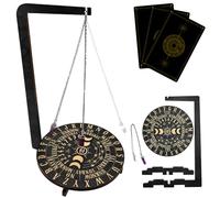 Péndulo de péndulo con guía de práctica espiritual de cristal Péndulo Péndulo Péndulo Fácil de ensamblar Péndulo de madera Soporte para la decoración de la atmósfera calmante