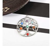 Péndulo de piedra natural con forma de cono cristal Yoga 7 Chakra espiral cono hexagonal colgante péndulos para radiestesia péndulo-árbol