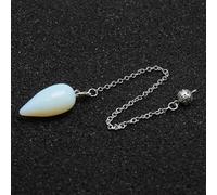 Péndulo de piedra natural con forma de gota de agua para radiestesia, adivinación espiritual, Wicca, cristal rosa, joyería de Reiki