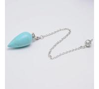 Péndulo de piedra natural con forma de gota de agua para radiestesia, adivinación espiritual, Wicca, cristal rosa, joyería de Reiki