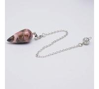 Péndulo de piedra natural con forma de gota de agua para radiestesia, adivinación espiritual, Wicca, cristal rosa, joyería de Reiki