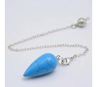 Péndulo de piedra natural con forma de gota de agua para radiestesia, adivinación espiritual, Wicca, cristal rosa, joyería de Reiki