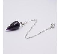 Péndulo de piedra natural de gota de agua Péndulo de piedra natural para la adivinación espiritual WICCA Curación rosada Cristal PENDIO PENDE PENDLE REIKI JOYERÍA-Amatistas