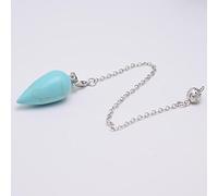 Péndulo de piedra natural de gota de agua Péndulo de piedra natural para la adivinación espiritual WICCA Curación rosada Cristal PENDIO PENDE PENDLE REIKI JOYERÍA-turqueses