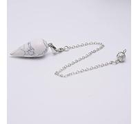 Péndulo de piedra natural de gota de agua Péndulo de piedra natural para la adivinación espiritual WICCA Curación rosada Cristal PENDIO PENDE PENDLE REIKI JOYERÍA-turqueses blancos