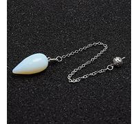 Péndulo de piedra natural de gota de agua Péndulo de piedra natural para la adivinación espiritual WICCA Curación rosada Cristal PENDIO PENDE PENDLE REIKI JOYERÍA-Ópalo