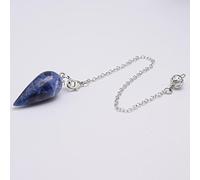 Péndulo de piedra natural de gota de agua Péndulo de piedra natural para la adivinación espiritual WICCA Curación rosada Cristal PENDIO PENDE PENDLE REIKI JOYERÍA-Sodalito