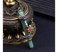 Péndulo de punta de lápiz de piedra natural 1 pieza para radiestesia 7 varita de Chakra colgante de cristal de cuarzo péndulo meditación regalo espiritual-Aventurina