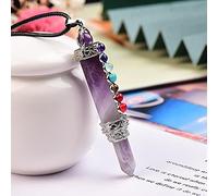 Péndulo de punta de lápiz de piedra natural 1 pieza para radiestesia 7 varita de Chakra colgante de cristal de cuarzo péndulo meditación regalo espiritual-amatista