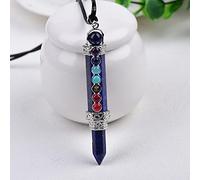 Péndulo de punta de lápiz de piedra Natural para radiestesia 7 varita de Chakra colgante de cristal de cuarzo péndulo meditación regalo espiritual-lazuli
