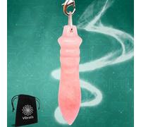 Péndulo Egipcio de Radiestesia THOT de Cuarzo Rosa | Péndulo de Adivinación Magnetizador de Cuarzo Rosa Ideal para los Cuidados Emocionales [Satisfacción o Reembolso DE POR VIDA]