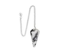Pendulo Facetado Piedra Luna Minerales y Cristales para Curación, Belleza Energética, Meditacion, Medicina Alternativa, Amuletos Espirituales