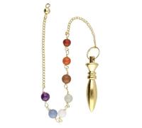 Péndulo Karnak Egipcio Chakras Minerales Bronce Dorado Protector Espiritual Radiestesia Ideal para Captar y Emitir Energías